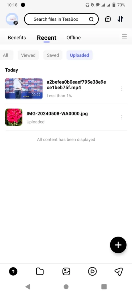 A mobile screenshot of download terabox mod