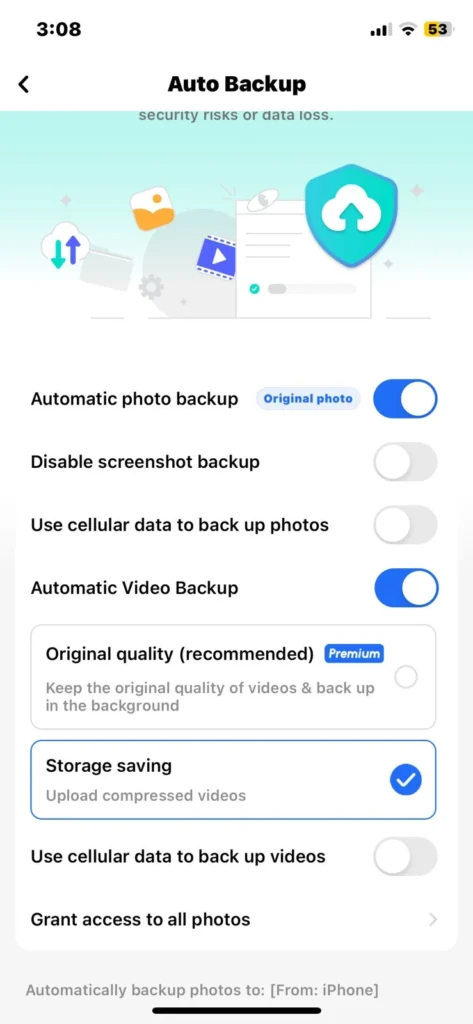A Screenshot of terabox for IOS